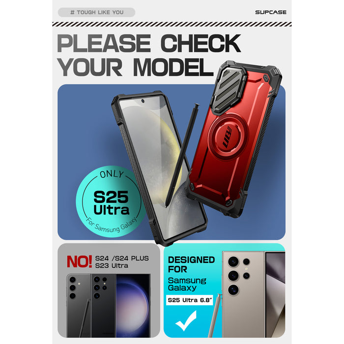 Galaxy S25 Ultra Unicorn Beetle MAG XT Bumper Case -Metallic Red