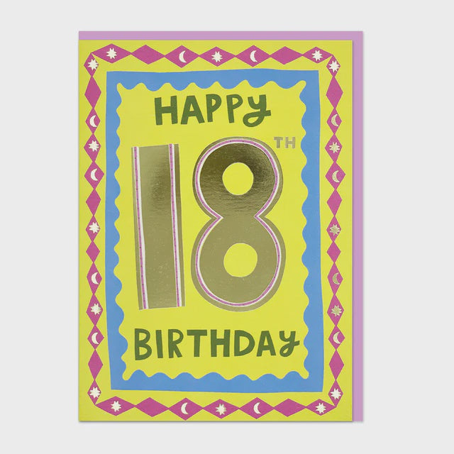 Raspberry Blossom Happy 18th Birthday Greetings Card