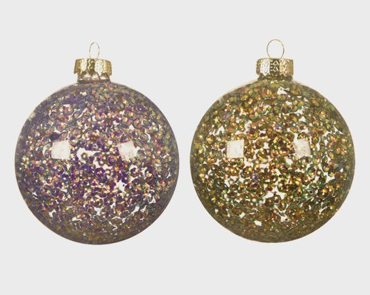 Sequin Filled Glass Bauble