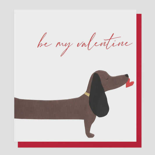 Caroline Gardner Be My Valentine Sausage Dog Greetings Card