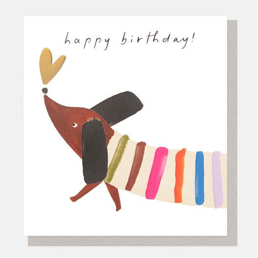 Caroline Gardner Happy Birthday! Sausage Dog Greetings Card