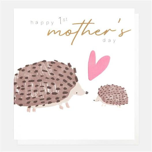 Caroline Gardner Happy First Mothers Day Hedgehogs Greetings Card