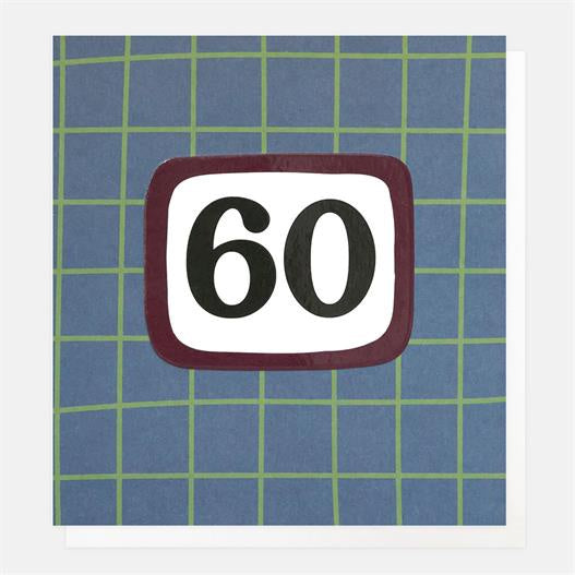 Caroline Gardner Line Grid 60th Greetings Card