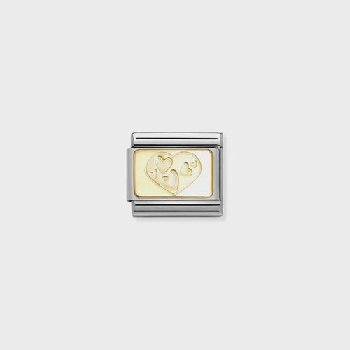 Classic Love Stainless Steel 18K Gold Multi Hearted Heart