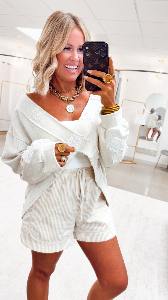 - FINAL SALE -The Quinn Wrap Top-Oatmeal