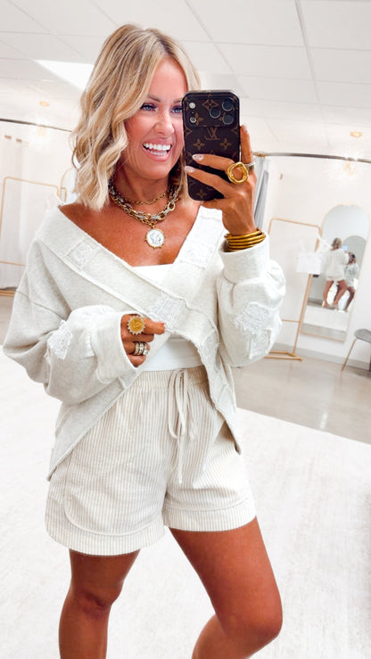- FINAL SALE -The Quinn Wrap Top-Oatmeal