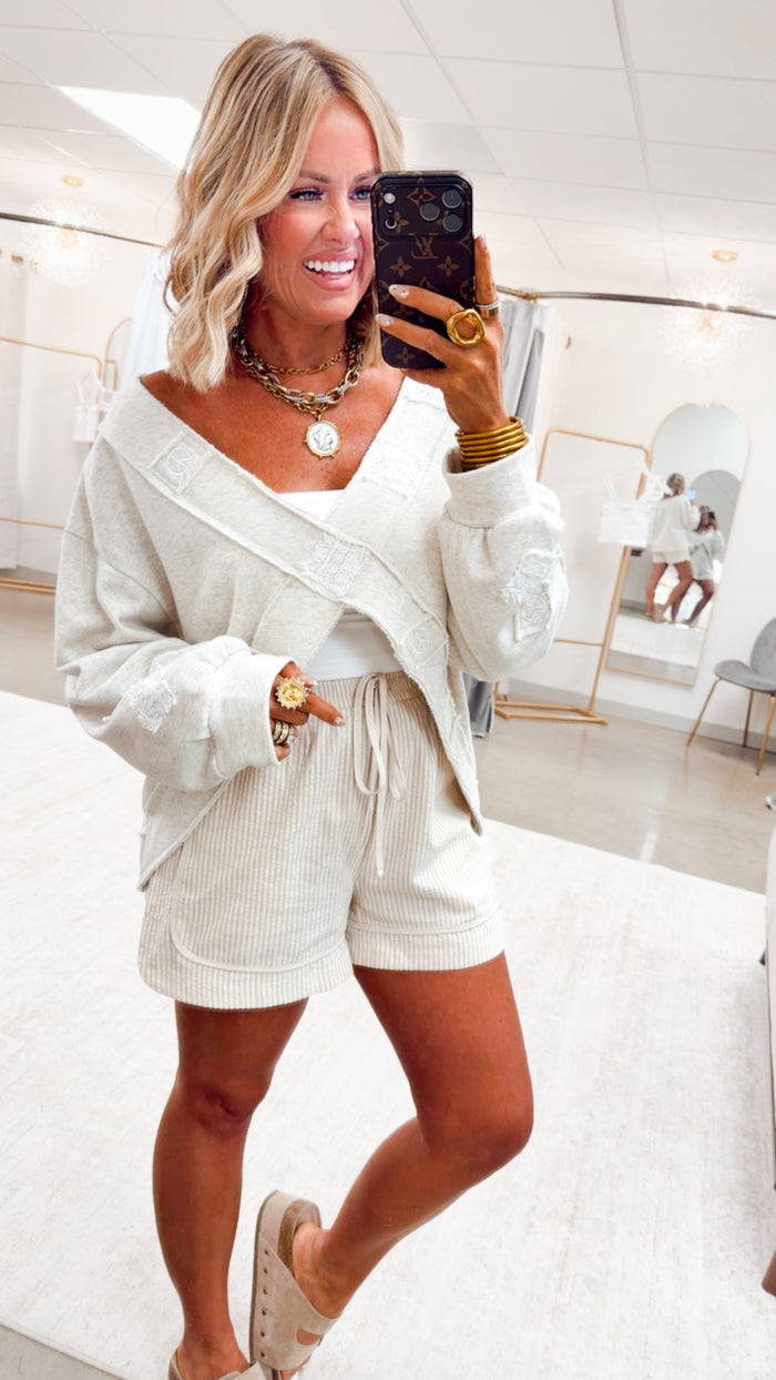 - FINAL SALE -The Quinn Wrap Top-Oatmeal