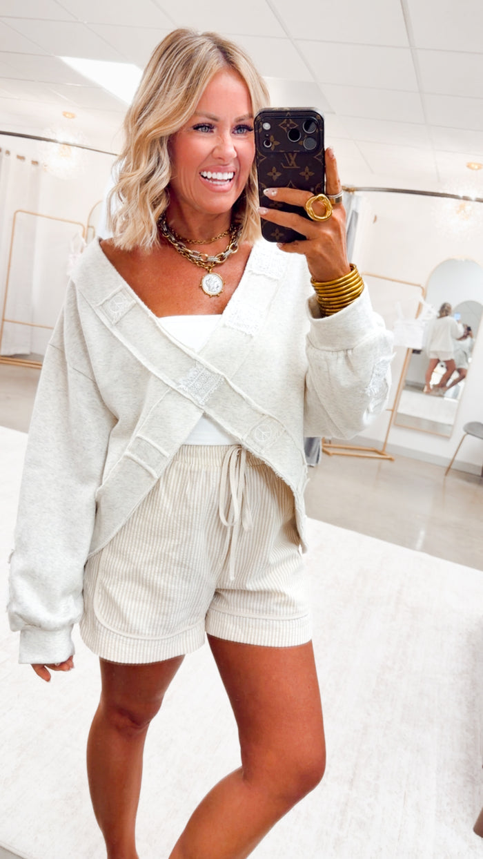 - FINAL SALE -The Quinn Wrap Top-Oatmeal
