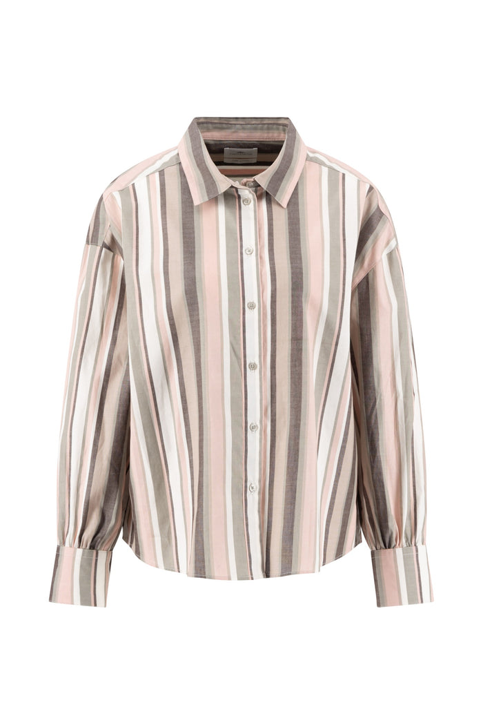 Fynch Hatton 2609 1932 Blouse Multicolour Stripe Dusty Green by Fynch Hatton Shop Fynch Hatton at Dotique