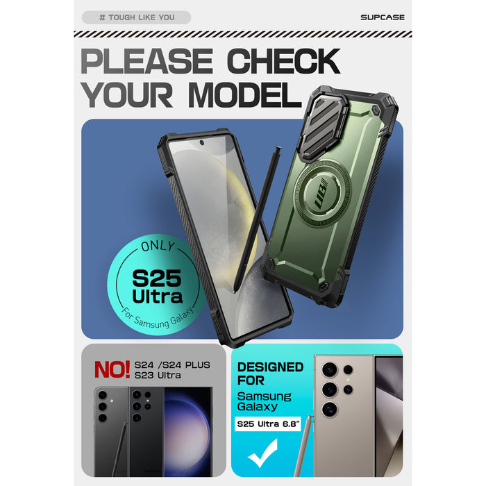 Galaxy S25 Ultra Unicorn Beetle MAG XT Bumper Case -Dark Green