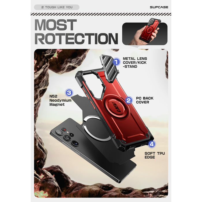 Galaxy S25 Ultra Unicorn Beetle MAG XT Bumper Case -Metallic Red