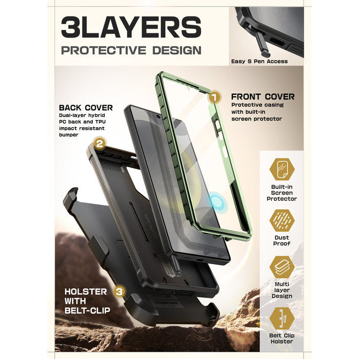 Galaxy S25 Ultra Unicorn Beetle PRO Rugged Case-Dark Green