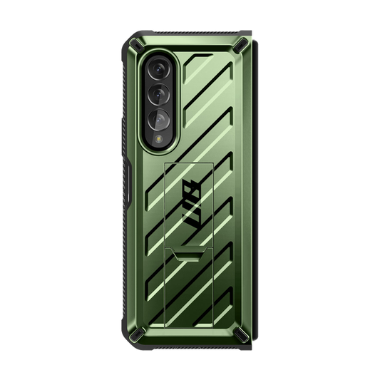 Galaxy Z Fold4 Unicorn Beetle Kickstand Case with Screen Protector-Dark Green