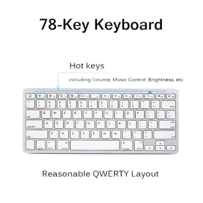GBT BK3001 Wireless Bluetooth Keyboard — 78-Key Ultrathin Waterproof Keyboard for iPad & iPhone