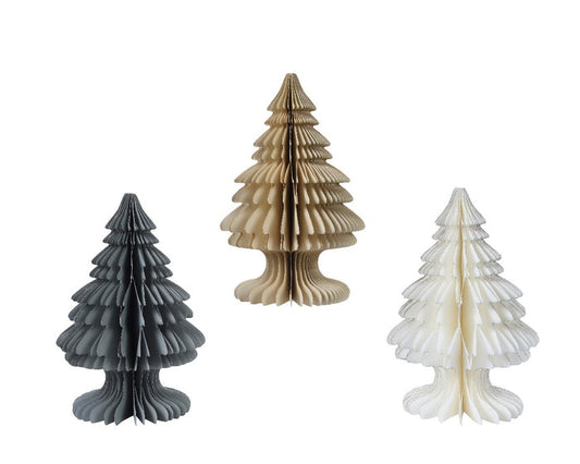 Glittered White Honeycomb Paper Tree Decorations - 30cm