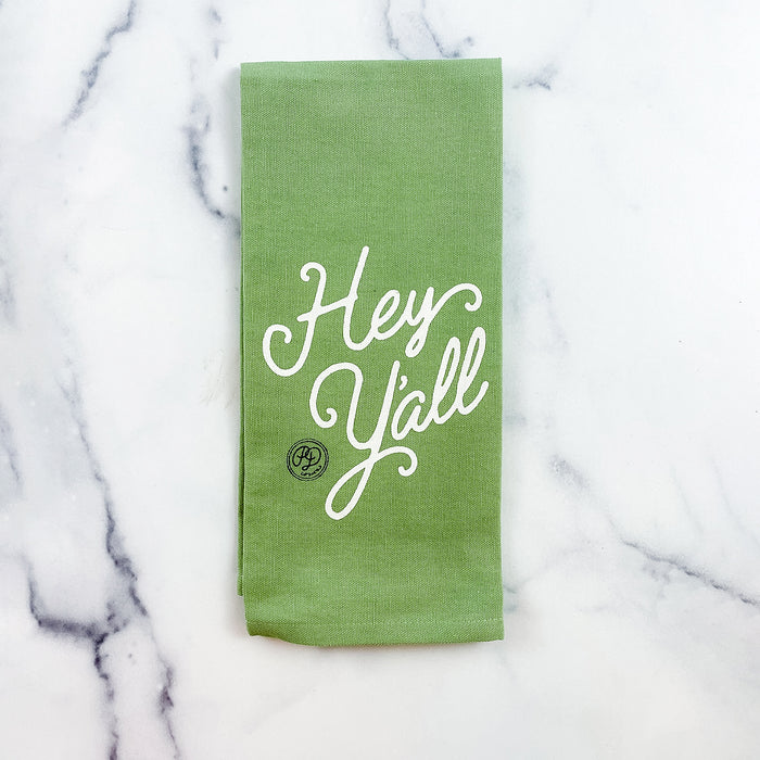 Hey Y'all Green Towel