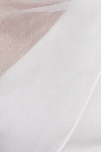 Ida Sheer Asymmetrical Long Sleeve Cape - White