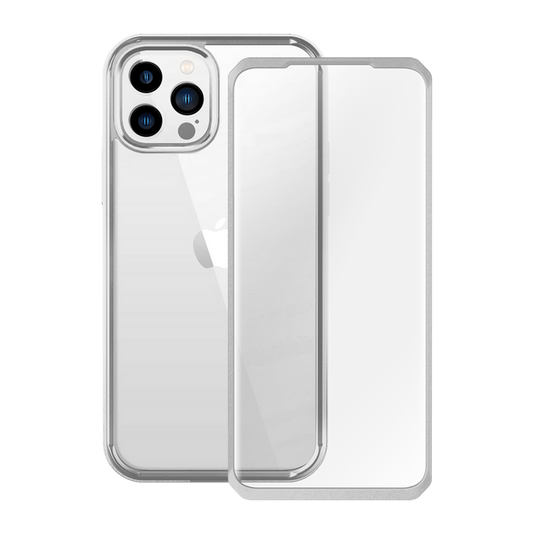 iPhone 13 Pro Max 6.7 inch Unicorn Beetle Edge with Screen Protector Clear Case-Silver
