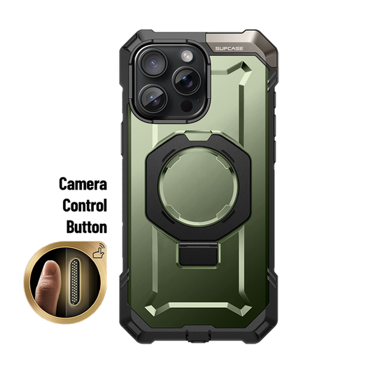 iPhone 16 Pro 6.3 inch UB Grip MagSafe Camera Control Button Phone Case-Dark Green