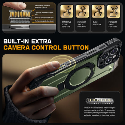 iPhone 16 Pro 6.3 inch UB Grip MagSafe Camera Control Button Phone Case-Dark Green