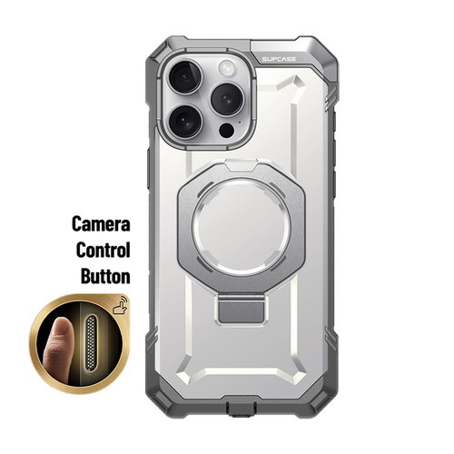 iPhone 16 Pro 6.3 inch UB Grip MagSafe Camera Control Button Phone Case-White