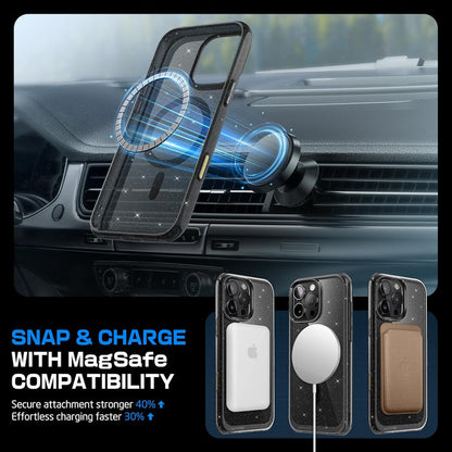 iPhone 16 Pro 6.3 inch Unicorn Beetle MAG Slim Clear MagSafe Camera Control Button Case-Glitter Black