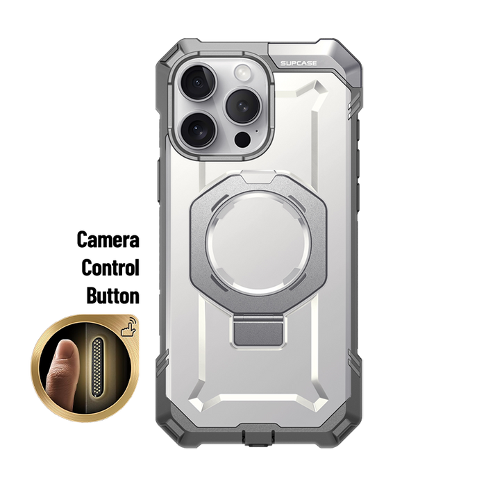 iPhone 16 Pro Max 6.9 inch UB Grip MagSafe Camera Control Button Phone Case-White
