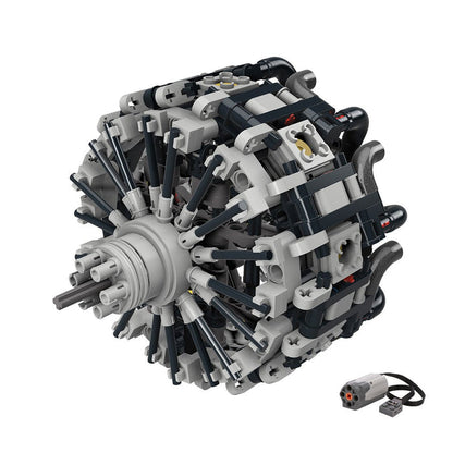 MOC - 158931 9 Cylinder Radial Engine Klemmbausteine - LesDiy - Klemmbausteine