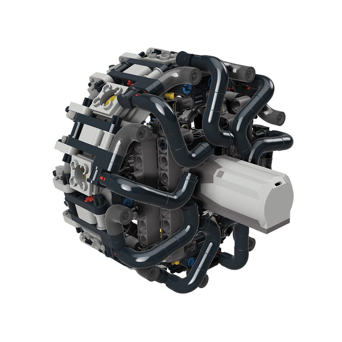 MOC - 158931 9 Cylinder Radial Engine Klemmbausteine - LesDiy - Klemmbausteine