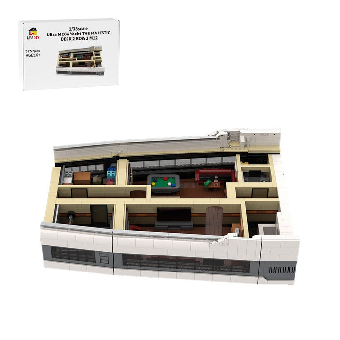 MOC - 230069 1/38 Scale Ultra MEGA Yacht - Part 5 Module 12 Deck 2 Bow 1 Klemmbausteine - LesDiy - Klemmbausteine