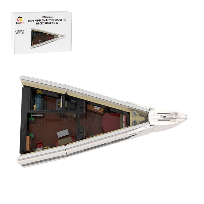 MOC - 230069 1/38 Scale Ultra MEGA Yacht - Part 6 Module 13 Deck 2 Bow 2 Klemmbausteine - LesDiy - Klemmbausteine
