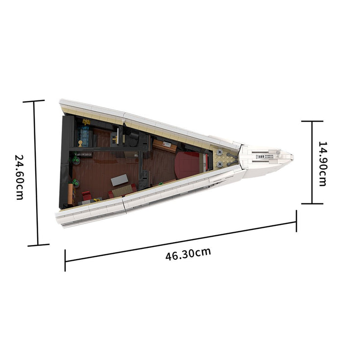 MOC - 230069 1/38 Scale Ultra MEGA Yacht - Part 6 Module 13 Deck 2 Bow 2 Klemmbausteine - LesDiy - Klemmbausteine
