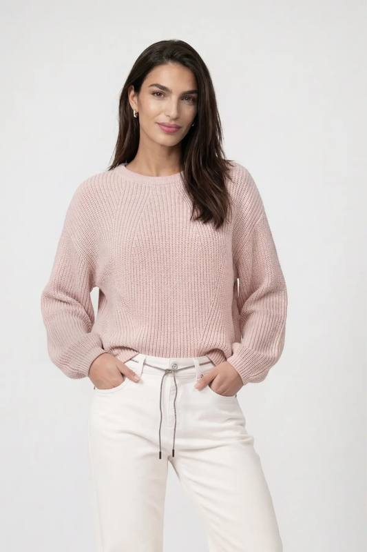 Monari 809918 Jumper Rosewater worn by model Shop Monari at Dotique