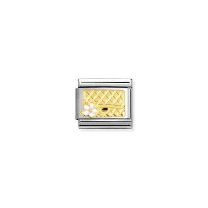 Nomination Classic 18K Gold Bag With White Flower Charm