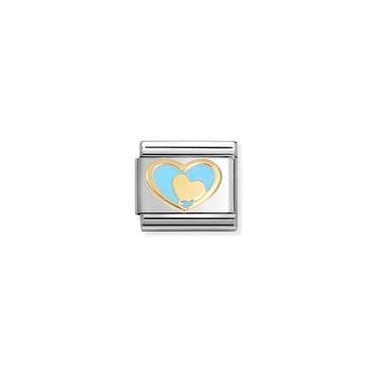 Nomination Classic 18K Gold Heart Charm - Blue