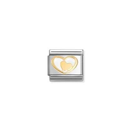 Nomination Classic 18K Gold Heart Charm - White