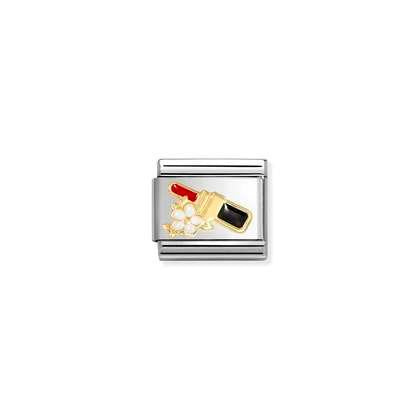 Nomination Classic 18K Gold Lipstick With White Flower Charm