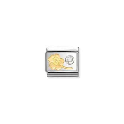 Nomination Classic 18K Gold White CZ Myosotis Charm