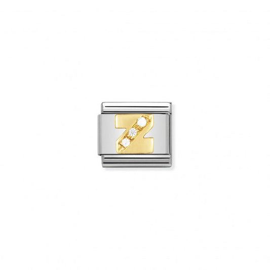 Nomination Classic Link Gold and Cubic Zirconia Letter Z Charm