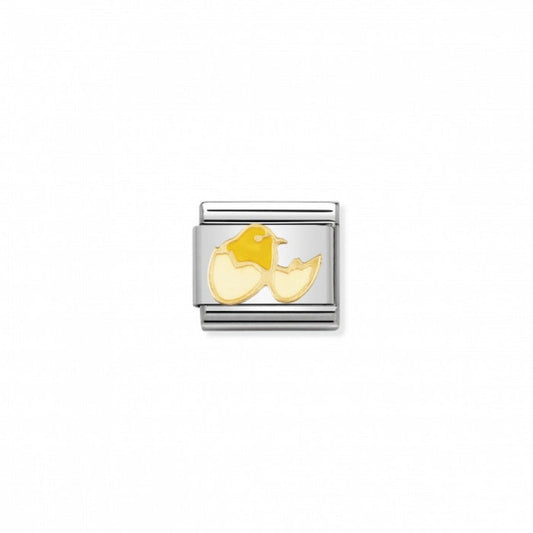 Nomination Classic Link Gold and Enamel Chick Charm