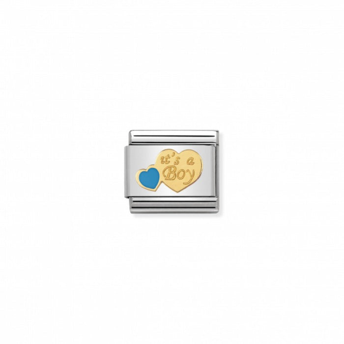 Nomination Classic Link Gold and Enamel It's a Boy Charm