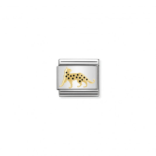 Nomination Classic Link Gold and Enamel Leopard Charm