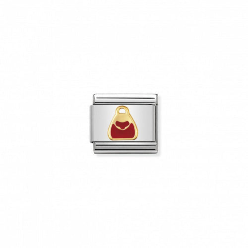 Nomination Classic Link Gold and Enamel Red Bag Charm