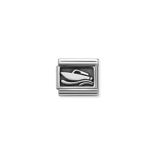 Nomination Classic Link Oxidized Silver Speedboat Charm