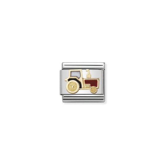 Nomination Classic Link Tech 18K Gold and Enamel Tractor Charm
