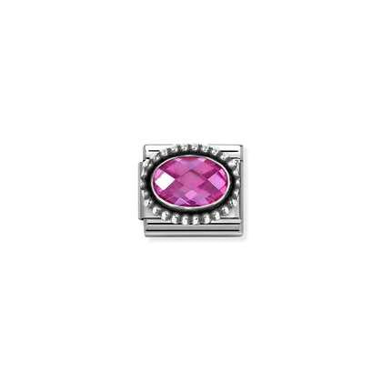 Nomination Composable Classic Link - Beaded Oval CZ Fuchsia