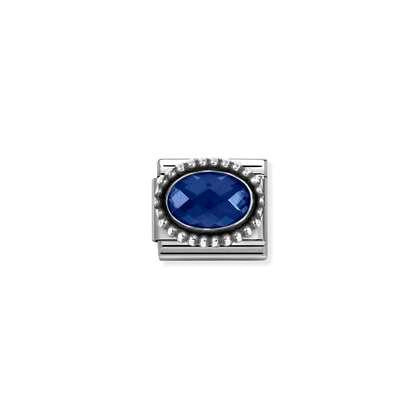 Nomination Composable Classic Link - Beaded Oval CZ Royal Blue