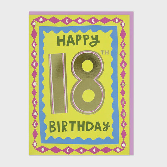 Raspberry Blossom Happy 18th Birthday Greetings Card