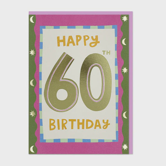 Raspberry Blossom Happy 60th Birthday Greetings Card