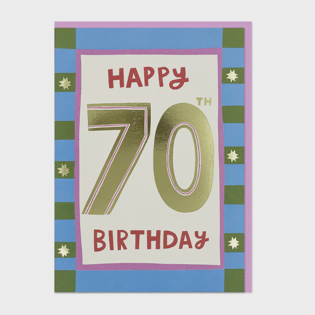 Raspberry Blossom Happy 70th Birthday Greetings Card